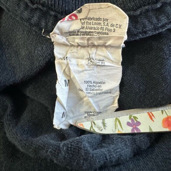 Fruit of the Loom DARE T Shirt Medium Black Vintage American Flag Graphic 90s - Picture 4 of 7